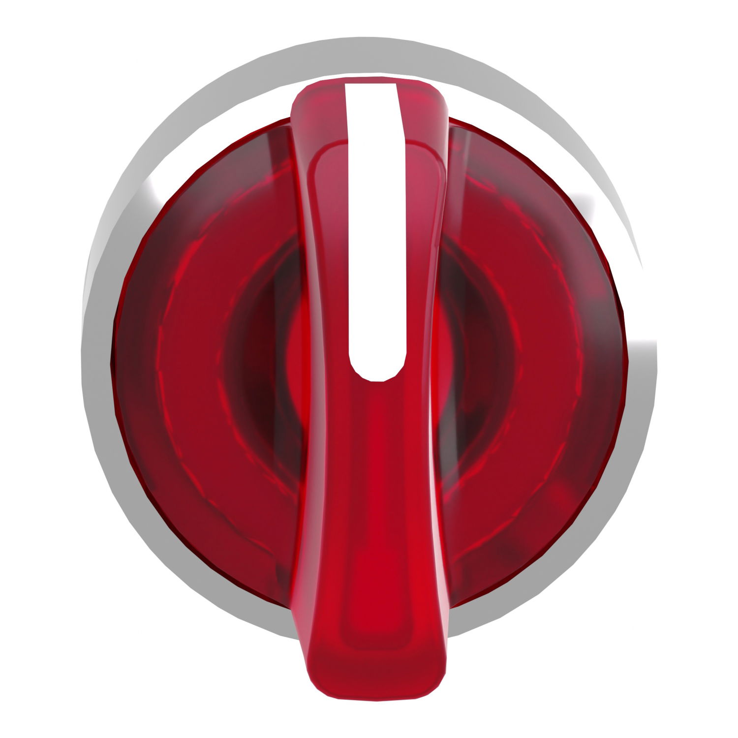Head for illuminated selector switch, Harmony XB4, chromium metal, red handle, 22mm, universal LED, 3 positions, – Image 4 of 9