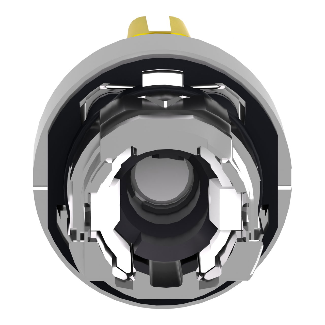 Head for illuminated selector switch, Harmony XB4, metal, yellow handle, 22mm, universal LED, 3 positions, stay put – Image 2 of 7
