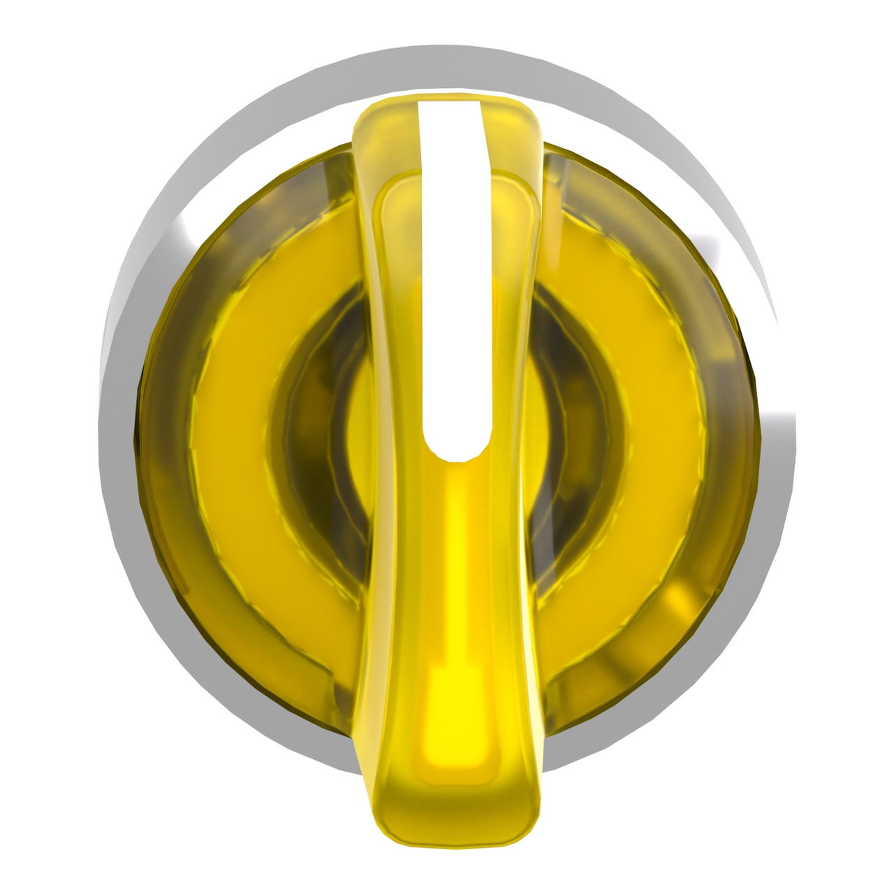 Head for illuminated selector switch, Harmony XB4, metal, yellow handle, 22mm, universal LED, 3 positions, stay put – Image 4 of 7