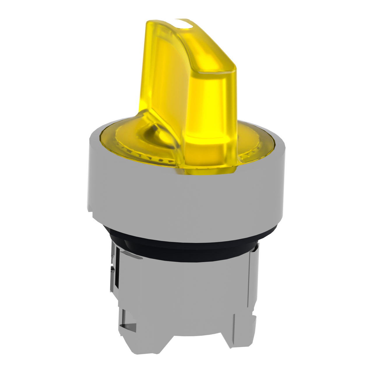 Head for illuminated selector switch, Harmony XB4, metal, yellow handle, 22mm, universal LED, 3 positions, stay put – Image 3 of 7