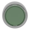 Head for non illuminated push button, Harmony XB4, green flush, 22mm, spring return, clear boot, unmarked