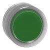 Head for non illuminated push button, Harmony XB4, green flush, 22mm, spring return, clear boot, unmarked