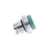 Push button head, metal, projecting, green, Ø22, spring return, booted, unmarked