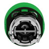 Green flush pushbutton head Ø22 spring return unmarked