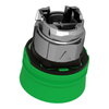 Green flush pushbutton head Ø22 spring return unmarked