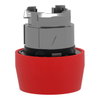 Red flush pushbutton head Ø22 spring return unmarked
