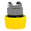 Yellow flush pushbutton head Ø22 spring return unmarked