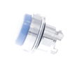 Push button head, metal, projecting, blue, Ø22, spring return, booted, unmarked