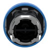 Blue flush pushbutton head Ø22 spring return unmarked