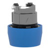 Blue flush pushbutton head Ø22 spring return unmarked