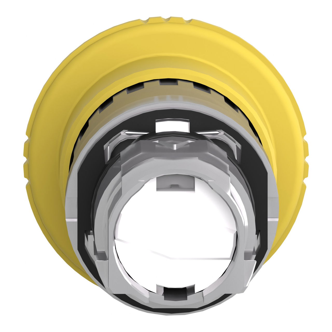 Yellow Ø40 mushroom pushbutton head Ø22 latching turn release – Image 2 of 9