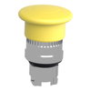 Yellow Ø40 mushroom pushbutton head Ø22 latching push-pull