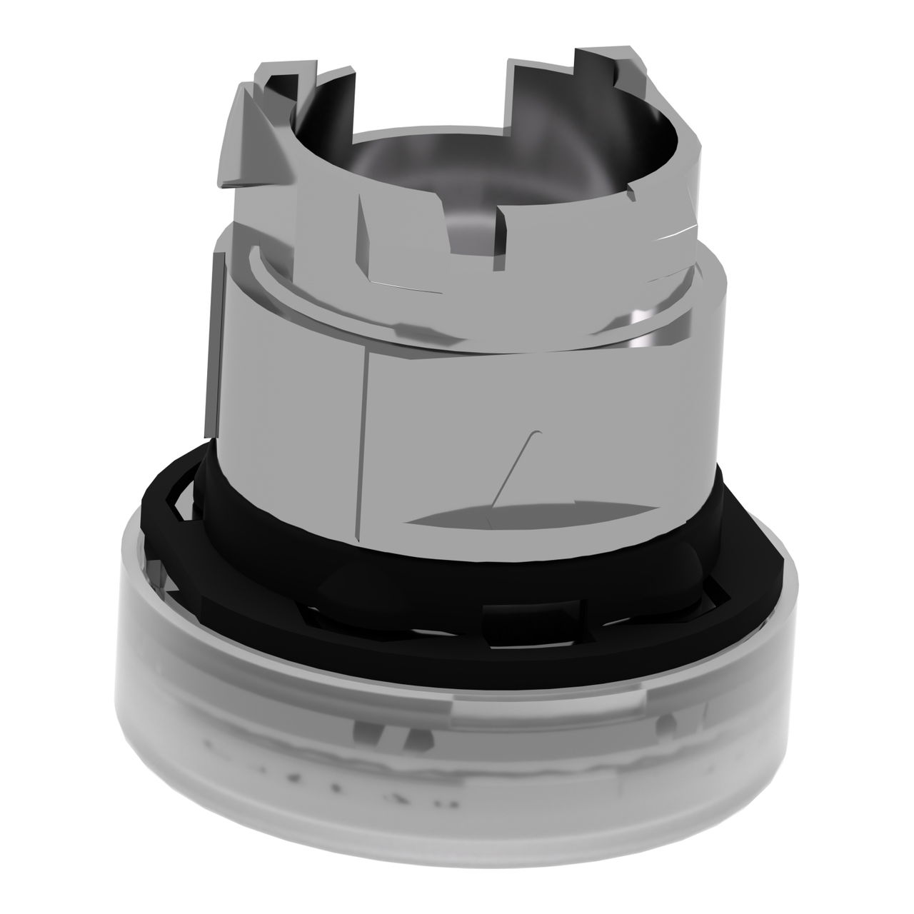 Head for pilot light, Harmony XB4, metal, white, 22mm, universal LED, plain lens – Image 5 of 9