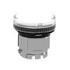 White pilot light head Ø22 with plain lens for BA9s bulb