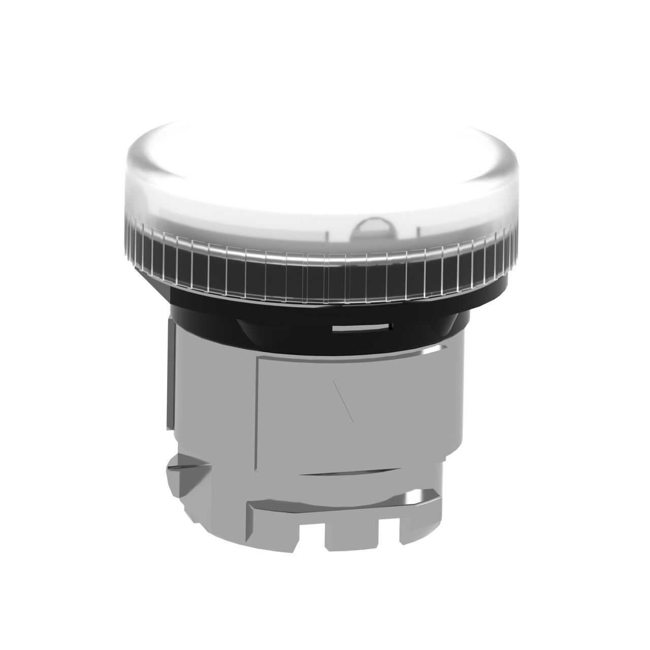 White pilot light head Ø22 with plain lens for BA9s bulb – Image 3 of 9