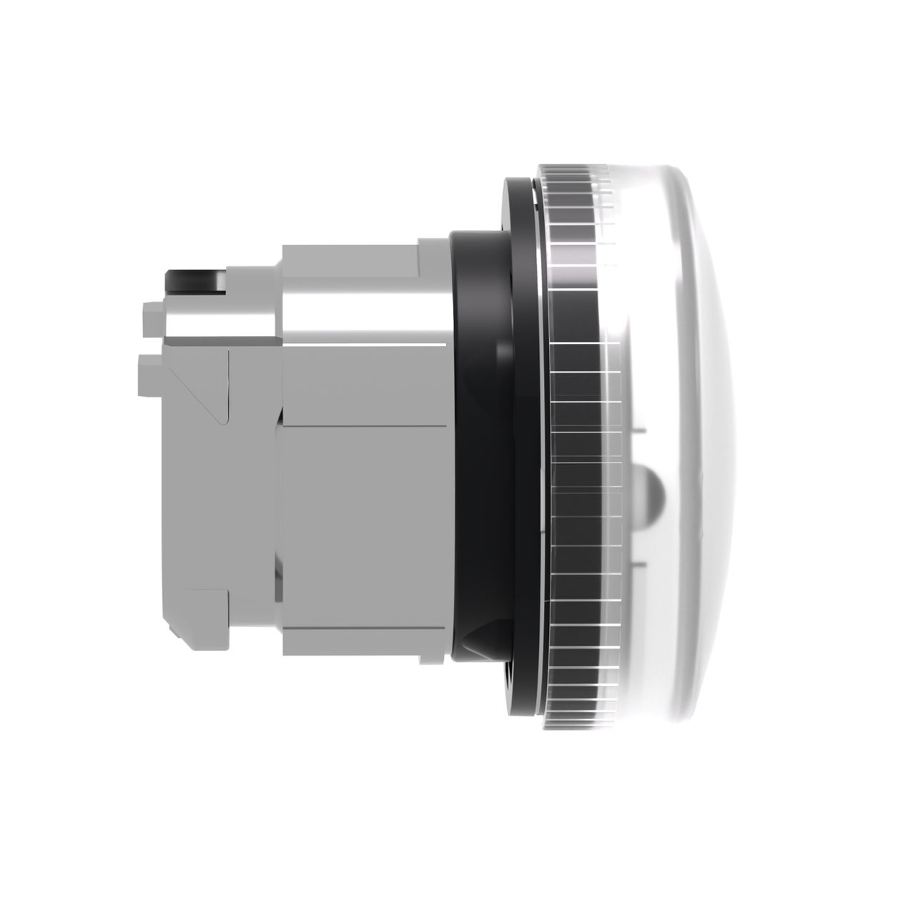 White pilot light head Ø22 with plain lens for BA9s bulb – Image 6 of 9