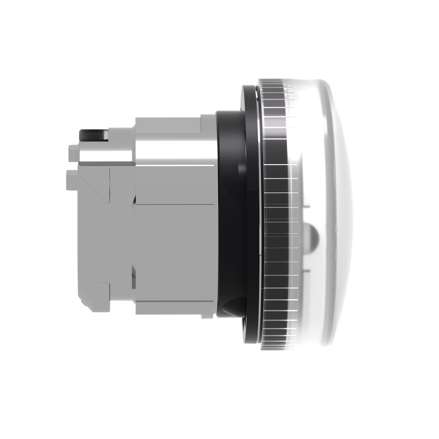 White pilot light head Ø22 with plain lens for BA9s bulb – Image 6 of 9