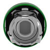 Head for pilot light, Harmony XB4, metal, green, 22mm, universal LED, plain lens
