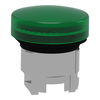 Head for pilot light, Harmony XB4, metal, green, 22mm, universal LED, plain lens