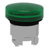 Head for pilot light, Harmony XB4, metal, green, 22mm, universal LED, grooved lens