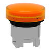 Head for pilot light, Harmony XB4, metal, orange, 22mm, universal LED, plain lens