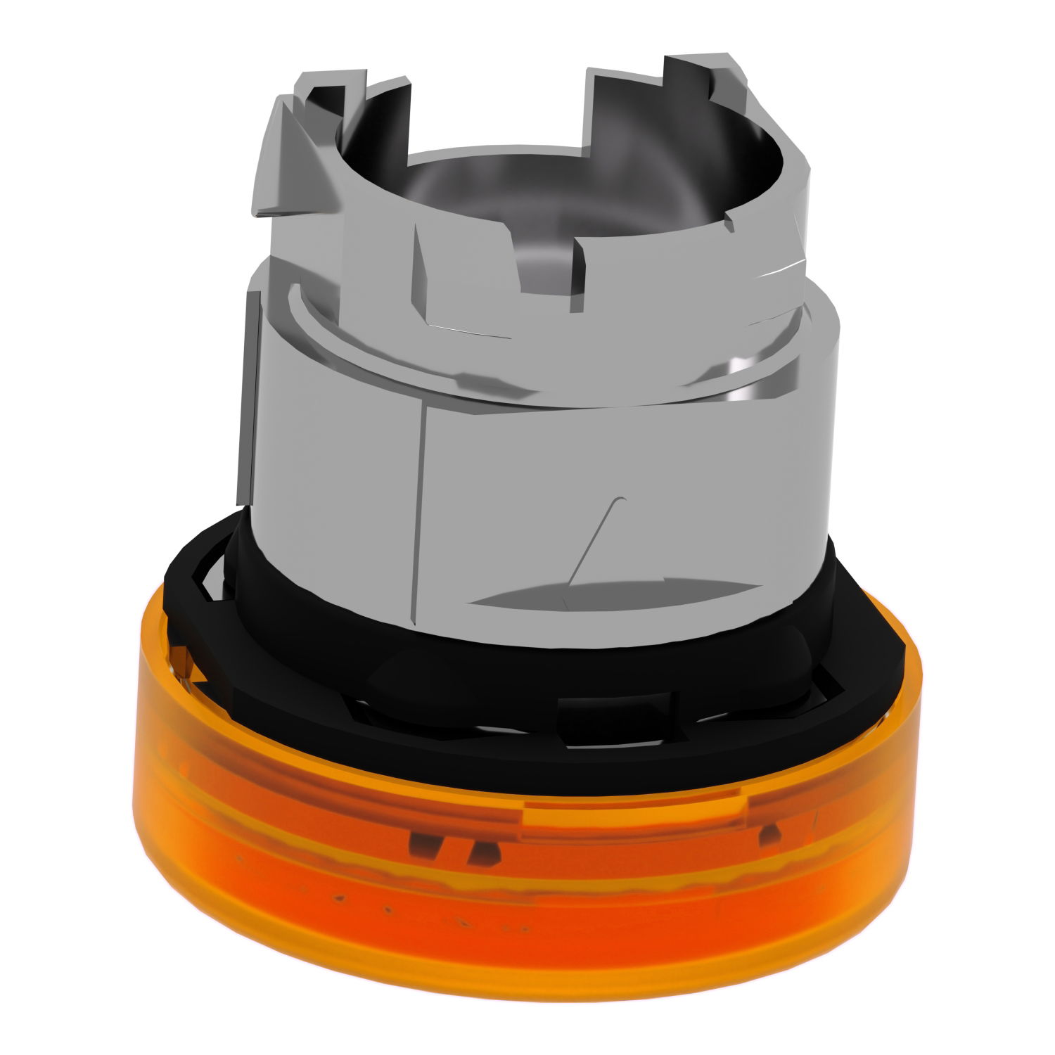 Head for pilot light, Harmony XB4, metal, orange, 22mm, universal LED, plain lens – Image 5 of 9