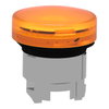Head for pilot light, Harmony XB4, orange, 22mm, with grooved lens, universal LED