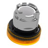 Orange pilot light head Ø22 with plain lens for BA9s bulb