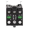 Complete body/contact assembly and light block, Harmony XB4, metal, universal LED, body/fixing collar, 2NO, 24V AC DC