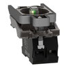 Complete body/contact assembly and light block, Harmony XB4, with body/fixing collar, universal LED, 24V, 1NC