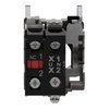 Complete body/contact assembly and light block, Harmony XB4, with body/fixing collar, universal LED, 24V, 1NC