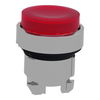 Head for illuminated push button, Harmony XB4, metal, red projecting, 22mm, universal LED, spring return, plain lens