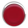 Head for illuminated push button, Harmony XB4, metal, red projecting, 22mm, universal LED, spring return, plain lens