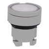Head for illuminated push button, Harmony XB4, metal, white flush, 22mm, universal LED, spring return, plan lens