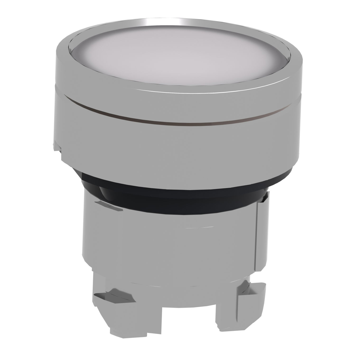 Head for illuminated push button, Harmony XB4, metal, white flush, 22mm, universal LED, spring return, plan lens – Image 3 of 9
