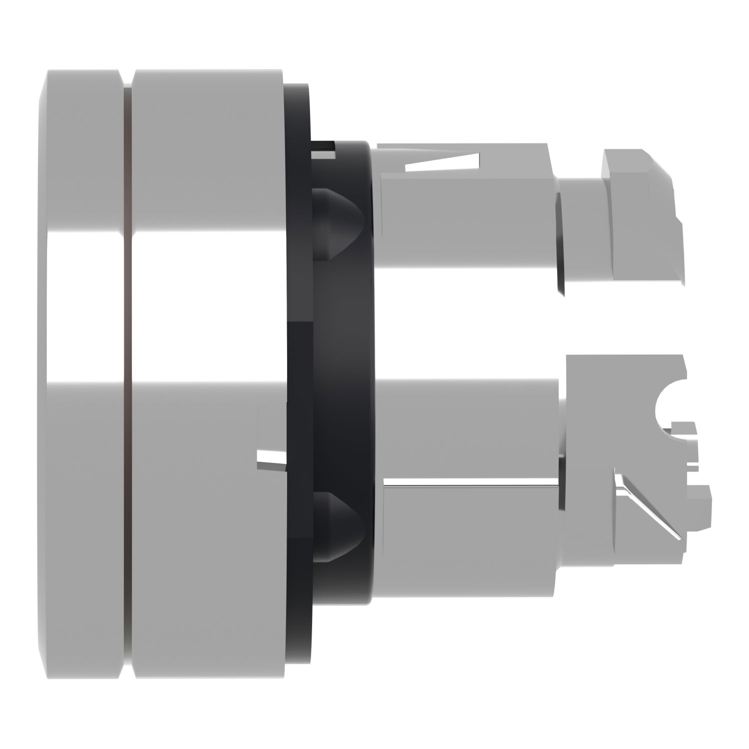 Head for illuminated push button, Harmony XB4, metal, white flush, 22mm, universal LED, spring return, plan lens – Image 7 of 9