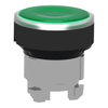 Head for illuminated push button, Harmony XB4, green flush, 22mm, universal LED, spring return, plain, unmarked
