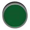 Head for illuminated push button, Harmony XB4, green flush, 22mm, universal LED, spring return, plain, unmarked
