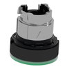 Head for illuminated push button, Harmony XB4, green flush, 22mm, universal LED, spring return, plain, unmarked