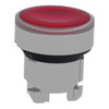 Head for illuminated push button, Harmony XB4, metal, red flush, 22mm, universal LED, spring return, grooved lens