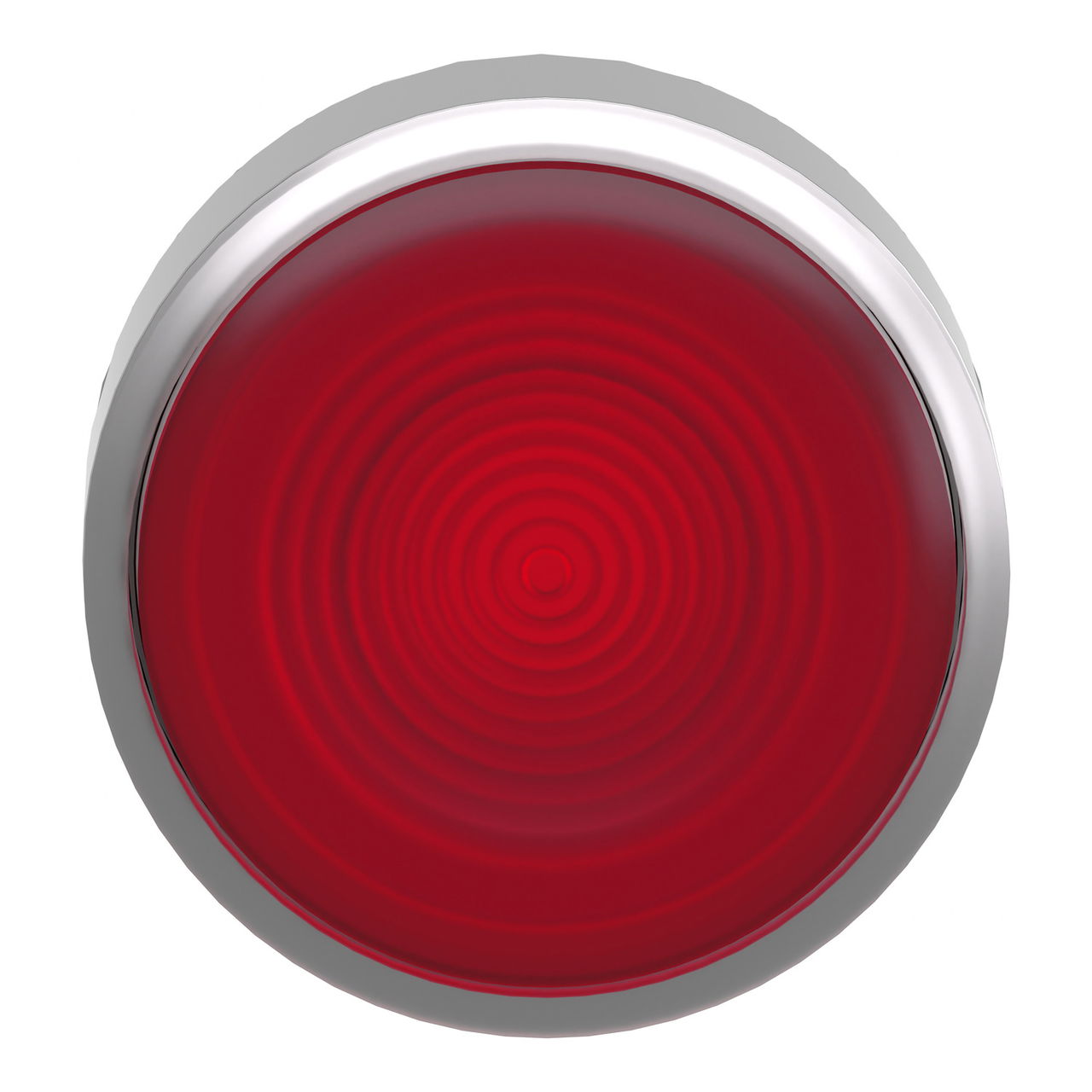 Head for illuminated push button, Harmony XB4, metal, red flush, 22mm, universal LED, spring return, grooved lens – Image 4 of 9