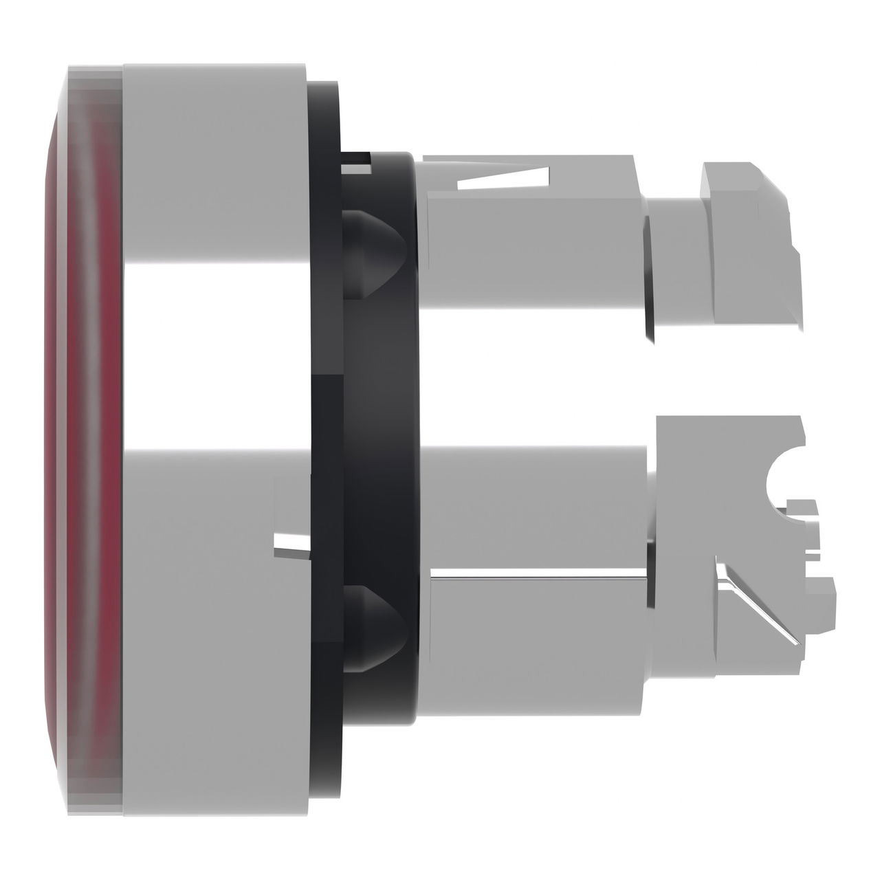 Head for illuminated push button, Harmony XB4, metal, red flush, 22mm, universal LED, spring return, grooved lens – Image 7 of 9