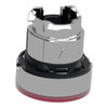 Head for illuminated push button, Harmony XB4, metal, red flush, 22mm, universal LED, spring return, grooved lens