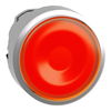 Head for illuminated push button, Harmony XB4, metal, orange flush, 22mm, universal LED, spring return, plan lens