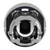 Head for illuminated push button, Harmony XB4, metal, orange flush, 22mm, universal LED, spring return, grooved lens
