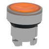 Head for illuminated push button, Harmony XB4, metal, orange flush, 22mm, universal LED, spring return, grooved lens