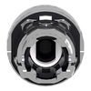 Head for illuminated push button, Harmony XB4, metal, blue flush, 22mm, universal LED, spring return, plan lens, unmarked