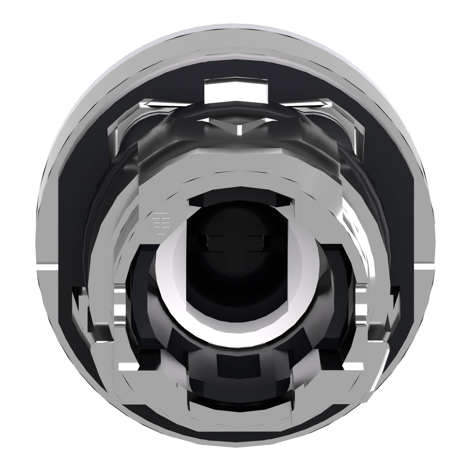 Head for illuminated push button, Harmony XB4, metal, blue flush, 22mm, universal LED, spring return, plan lens, unmarked – Image 2 of 9