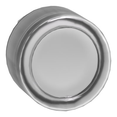 Head for illuminated push button, Harmony XB4, metal, white flush, 22mm, universal LED, spring return, clear boot