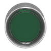 Head for illuminated push button, Harmony XB4, metal, green flush, 22mm, universal LED, spring return, clear boot